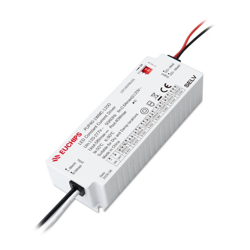 40W 850~1200mA Non-dimmable CC Driver PUP40-1WMC-1200 Featured Image