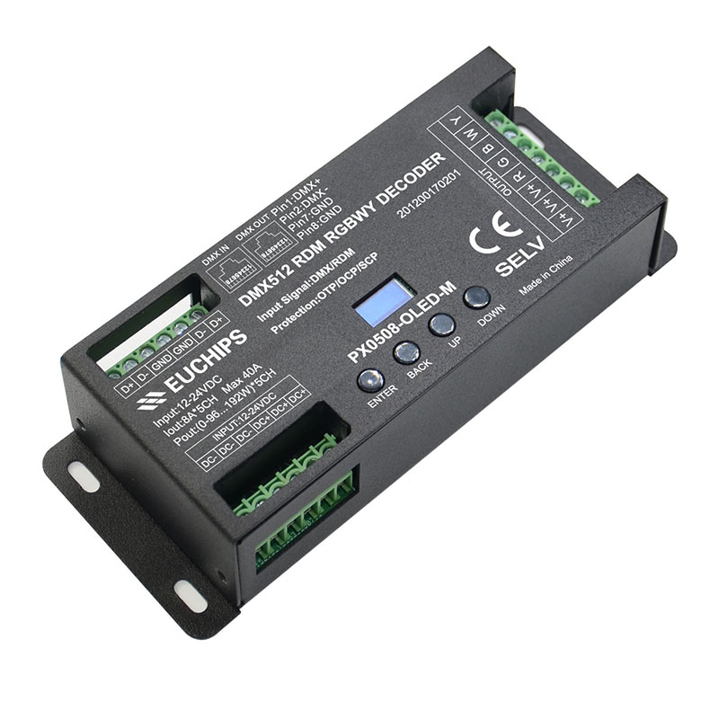 8A*5ch CV DMX Decoder PX0508-OLED-M Featured Image